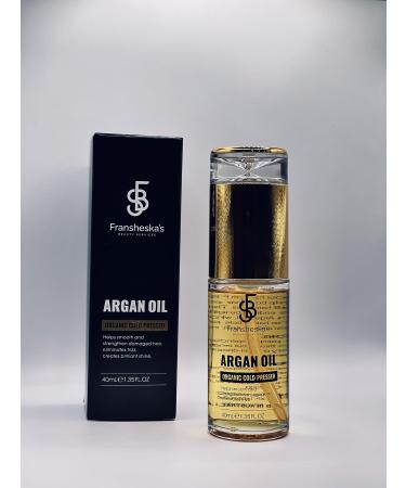 FRANSHESKA'S BEAUTY SERVICES FBS ARGAN OIL ORGANIC COLD PRESSED ARGAN OIL WEIGHTLESS OIL (40mL) 100% Moisturizer Treatment for Dry Damaged Hair FRIZZ FREE fast absorbing.