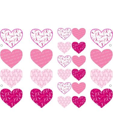 12 Edible Breast Cancer Research Heart Cake Decorations Plus 12 Smaller Pretty Heart Toppers! - Buy Online on GoSupps.com