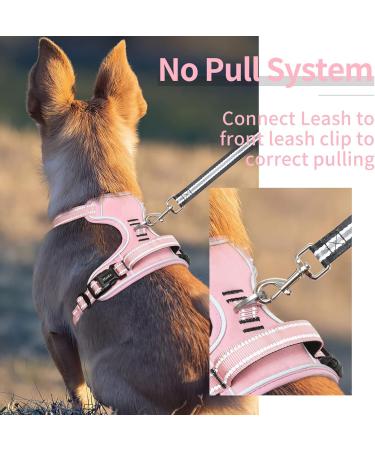 Heele Dog Crockery & No-Pull Harness - Soft Breathable Reflective & Padded for Medium Dogs - XL Uni-Pink - Buy Online on GoSupps.com