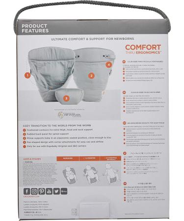 Ergobaby Newborn Insert Collection Original - High Quality Grey Cotton for Comfort & Support | International Shipping Available - Buy Online on GoSupps.com
