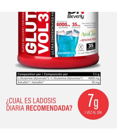 Beverly Nutrition Gluta Vol 30 250 Gr Sabor Blue Tropical - Buy Online on GoSupps.com