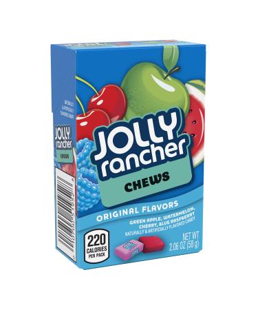 JOLLY RANCHER Chewy Candy, Bulk Assorted Flavors, 2.06 Ounce (Pack of 12) Green Apple, Cherry, Watermelon, Blue Raspberry 2.06 Ounce (Pack of 12)