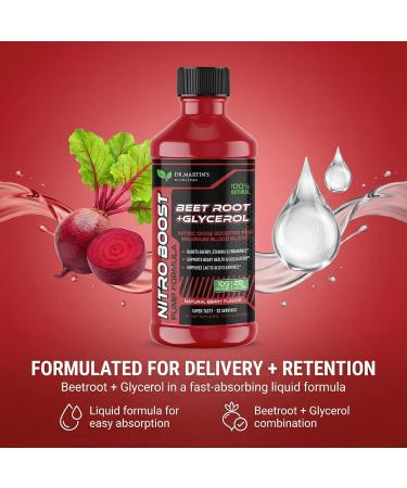 DR. MARTIN'S NUTRITION NitroBeet 12 000mg Beet Root + Glycerol for Blood Flow Pumps & Endurance | Supports Heart Health & Circulation | Natural Beetroot Supplement for Men & Women - Buy Online on GoSupps.com