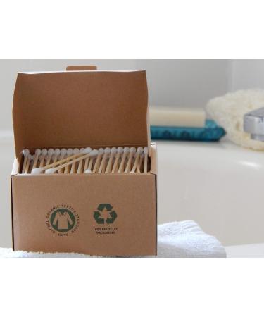 Bamboo Cotton Buds | GOTS Certified Biodegradable | Eco-Friendly & Plastic-Free | Vegan | 300 Buds | Makeup & Ear Cleaning - Buy Online on GoSupps.com