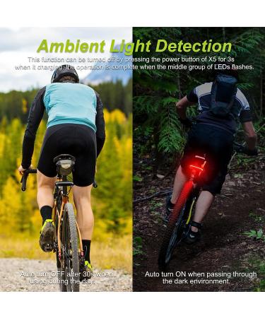 MEILAN X5 Smart Bike Tail Light | Turn Signals, Brake Light | Wireless Remote Control | USB Rechargeable | Safety Warning Cycling Light - Buy Online on GoSupps.com