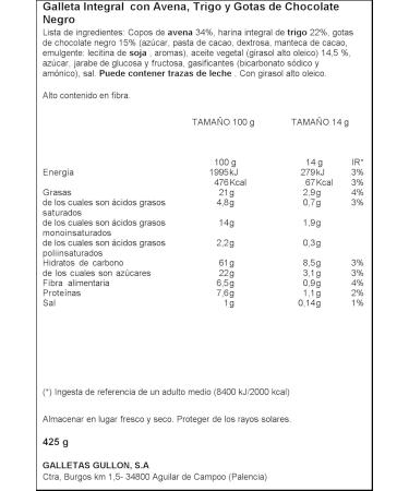 Gull n Digestive Cookies Whole Oat Wheat Cookies and Dark Chocolate Drops 425g x 3 Sachets - Buy Online on GoSupps.com