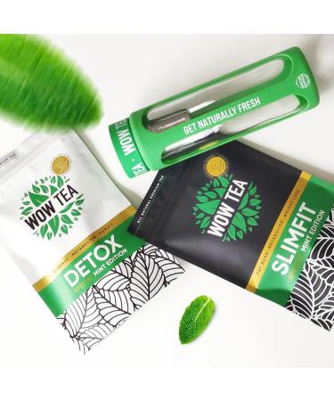  WOW TEA WOW TEA: Happy Belly Box Mint Detox Tea and SlimFit Tea with Green Infuser - Buy Online on GoSupps.com