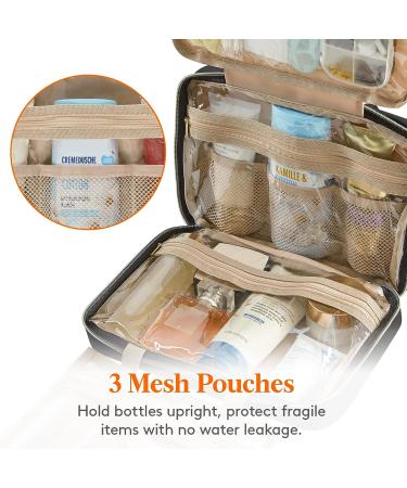 Lifewit Large Hanging Travel Toiletry Bag Organizer for Women - Transparent Cosmetic Bag with Hook, Black Medium - Buy Online on GoSupps.com