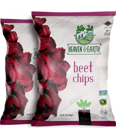 Heaven & Earth Beet Chips, 5oz (2 Pack) Beet 5 Ounce (Pack of 2)