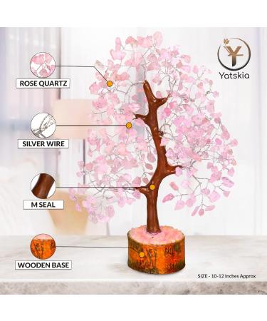Rose Quartz Gemstone Crystal Tree - Healing Money Tree for Home Decor - Reiki Crystal & Spiritual Gift - Buy Online on GoSupps.com