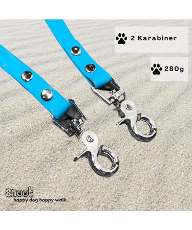 5m Strong Dog Towline Leash | Cyan-Blue | 2 Carabiners & D-Ring | Durable Water & Dirt Repellent - Buy Online on GoSupps.com