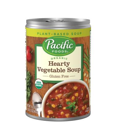 Pacific Foods Organic Hearty Vegetable Soup, Vegan Soup 16.3 Ounce Can