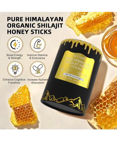 BIYODE Himalayan Pure Shilajit Sticks with Organic Honey, Saffron Easy to Consume Shilajit 30 Sticks for Energy Boost Immune 85+ Trace Minerals 75%+ Fulvic Acid 30 Day Supply - Buy Online on GoSupps.com