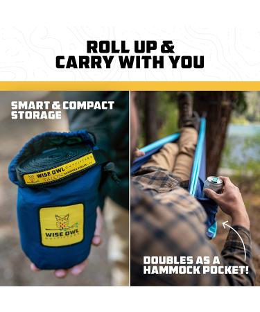 Wise Owl Outfitters Camping Hammock - Portable Double Hammock with Tree Straps Black & Grey - Ideal for Outdoor and Indoor Use - Buy Online on GoSupps.com