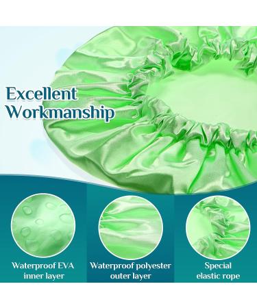 20 Pcs Large Double Layer Waterproof Shower Caps for Women - Reusable Satin and Eva Hair Protection - Buy Online on GoSupps.com
