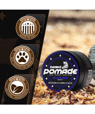 Bossman Hair & Beard Pomade - Moisturizing Styling Product for Men - Long-lasting Hold with Royal Oud Scent - Made in USA - Buy Online on GoSupps.com