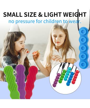 Nsodinevus Sensory Necklaces - 5 Pack Silicone Chewelry for Autism & ADHD Kids | Food Grade, Oral Motor Support - Rainbow Colors - Buy Online on GoSupps.com