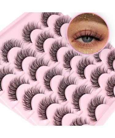 TNFVLONEINS 02M-Short 14 Pairs Natural Wispy Mink False Eyelashes - Short Cat Eye Extension for Natural Manga Strip Look - Buy Online on GoSupps.com