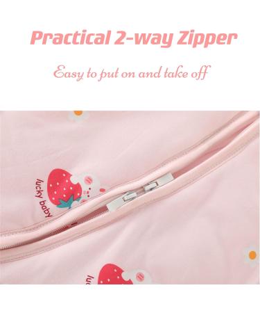 Chilsuessy Baby Sleeping Bag Winter 3.5 Tog | 100% Cotton Soft Sleep Bag for Infant/Toddler | Detachable Sleeves | Strawberry Rabbit Design | 2-4 Years - Buy Online on GoSupps.com