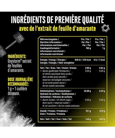 Nitrate Powder (Oxystorm ) 75 g - Poudre d'extrait de feuille d'amarante pure - Optimal pour les boosters pr -entra nement - Poudre pure - Vegan - Buy Online on GoSupps.com