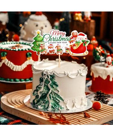 Blumomon 1Pcs Merry Christmas Cake Topper Xmas Cupcake Pick Decorations for Xmas Party New Year Ceremony Cake Cake Decor Party Supplies Christmas-1 - Buy Online on GoSupps.com