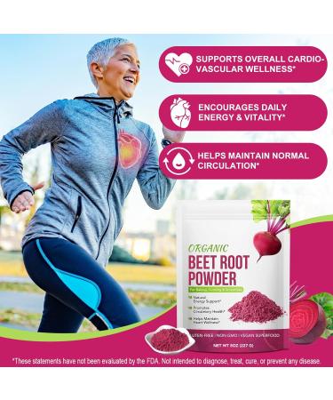 Beet Root Powder 8 Ounce | Natural Energy & Endurance Boost Supports Circulation Balance Skin Oil and Promote Natural Radiance | Beetroot Powder for Smoothies Baking & Juice Non-GMO Vegan 8 Ounce (Pack of 1) - Buy Online on GoSupps.com