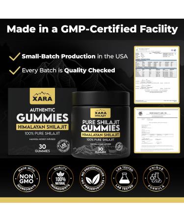 Xara Shilajit Pure Himalayan Shilajit Gummies for Men Gummies 85+ Trace Minerals & Fulvic Acivd No Added ssugar Natural Energy & Vitality Support - Buy Online on GoSupps.com