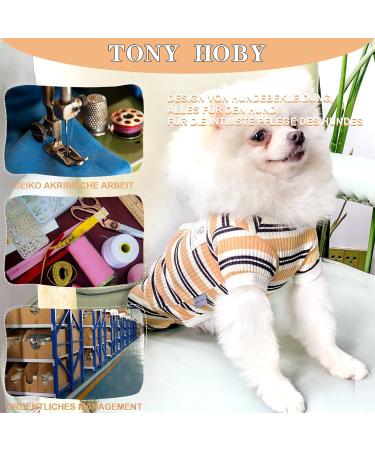 Tony Hoby Dog Suit for Men & Women - Comfortable Striped Cotton Overall for Dogs - Soft 4-Legged Sleepwear in Brown - Buy Online on GoSupps.com