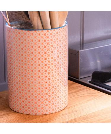 Nicola Spring Hand Printed Utensil Holder - 1L - Orange | Stylish Kitchen Storage | International Shipping Available - Buy Online on GoSupps.com