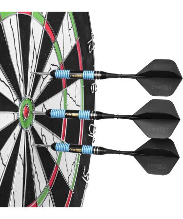 CyeeLife Steel Tip Darts 24g Set with Carry Case and Sharpener - Professional Brass Darts with Integrated Flights, Black - Buy Online on GoSupps.com