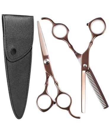Hairdresser scissors 6.7 inch sharp hair scissors set stainless steel hair cutting scissors professional with protective cover hair scissors hairdresser Effy scissors for beginners hairdresser pet champagne color - Buy Online on GoSupps.com