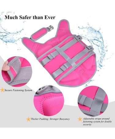Vivaglory Light Dog Life Jacket - Skin-Friendly Neoprene Swimming Vest for Small Dogs (Pink 48-56cm) with D-Ring & Quick Lock - Buy Online on GoSupps.com