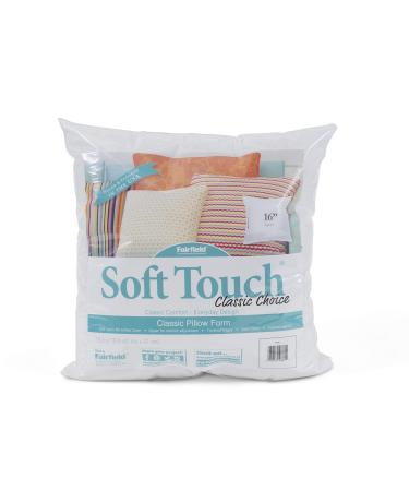 Fairfield Poly-Fil Soft Touch Square Pillow  16-Inch  White  1 Pillow 16 x 16