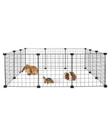 Allisandro Small Pet Playpen 11.8" X 11.8", 13.8" X 13.8", 14" X 14", Small Animal Cage for Indoor Outdoor Use, Portable Metal Wire Yard Fence for Small Animal, Guinea Pigs, Bunny, Turtle, Hamster 13.8x13.8"
