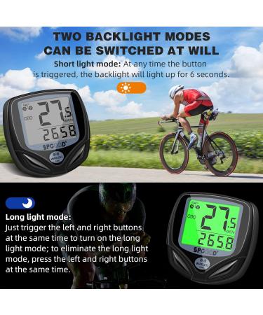 SPGOOD Wireless Bicycle Computer - 19 Functions IP54 Waterproof Backlit Speedometer Automatic Start/Stop Black - Buy Online on GoSupps.com