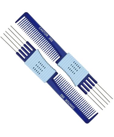 Lift Teasing Comb and Hair Pick   2 Pack  Five Stainless Still Lifts - Chemical and Heat Resistant Detangler Gripper Comb   Anti Static Comb For All Hair Types   By Cantor 2 Count (Pack of 1)
