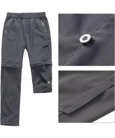 Feoya Children's Outdoor Hiking Pants - Zip Off & Removable Shorts Quick-Drying Trekking Pants for Unisex Youth & Girls - 150 Gray - Buy Online on GoSupps.com