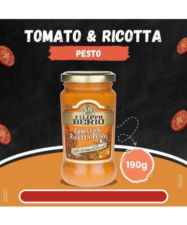Filippo Berio Pesto Sauce Pick N Mix - Choose From Jar with 6 Flavours | Hot Chilli Classic Sun Dried-Tomato Tomato & Ricotta Vegan Basil Vegan-Sun Dried Tomato Pesto & Sauce - Pack of 4 x 190g - Buy Online on GoSupps.com