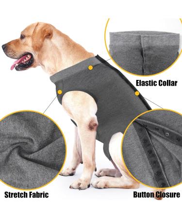 Buy Doton Hospital Suit for Dogs & Cats - Medical Wound Protection Clothing (L Gray) - Perfect After Surgery Replacement for Collars & Cones - Buy Online on GoSupps.com