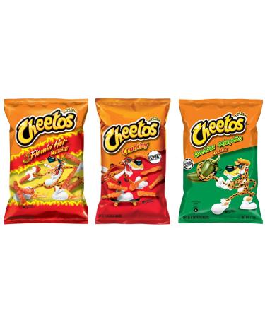 Cheetos Flamin Hot Crunchy + Crunchy + Jalapeno 8oz Set of 3