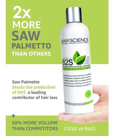 Hair Science Formula 82S | Anti Hair Loss Shampoo & Conditioner with DHT Blocker, Saw Palmetto, Biotin, Vitamin E, Natural Ingredients | Color Safe - Buy Online on GoSupps.com