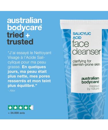  Australian Bodycare Anti-blemish facial cleanser with salicylic acid for pimples blackheads whiteheads oily skin impurities and clogged pores deep cleansing gel with salicylic acid 100 ml - Buy Online on GoSupps.com