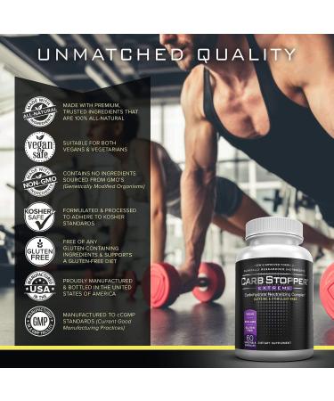 Carb Stopper Extreme - Maximum Strength Carb & Starch Neutralizer | 5 Bottles - Keto Diet Cheat Supplement with White Kidney Bean Extract - Buy Online on GoSupps.com