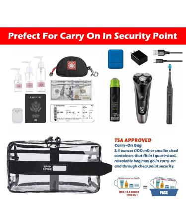 Rough Enough Clear Cosmetic Bag | TSA Approved Toiletry Organizer with Zipper Pockets & Handle - Buy Online on GoSupps.com