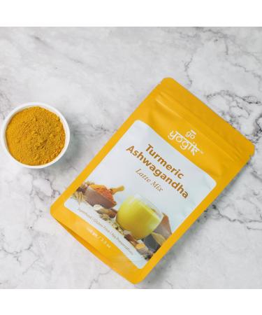 Golden Milk | Go-Yogik Turmeric Ashwagandha Latte Mix With Ceylon Cinnamon Ginger-100g (50 cups) | Vegan | No GMO Caffeine Free Lab Tested. - Buy Online on GoSupps.com