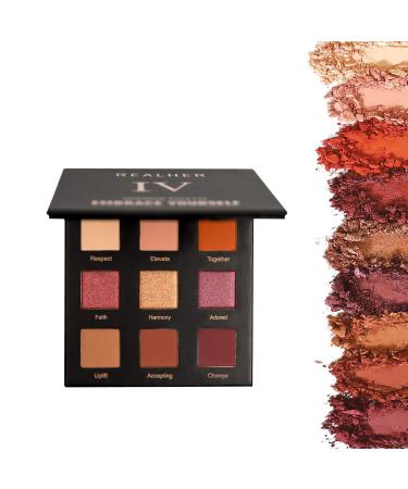 RealHer Eyeshadow Palette IV- Embrace Yourself - 9 Shades - Sunset Vibes  Soft Peach  Burnt Orange  Deep Red