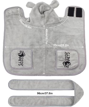 Shop Ownpets Dog Bradge - Quick-Drying Terry Bathing Towel & Absorbent Coat with Velcro Fastener | Adjustable Lightweight Design (S | Gray) - Ideal for International Shipping - Buy Online on GoSupps.com