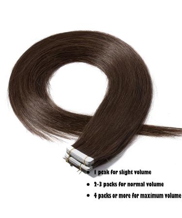 Silk-Co Tape in Extensions | Real Hair #4 Mittelbraun - 20 Wholesale 4cm Wide - 40g Remy Hair Extensions 30cm Length - Buy Online on GoSupps.com