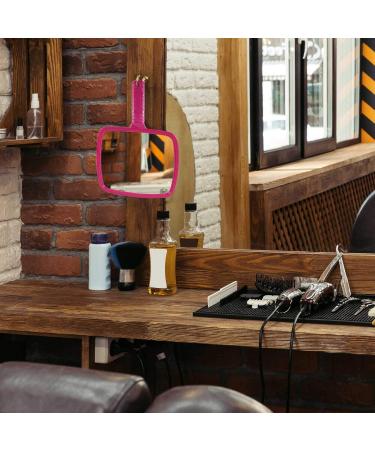 TRIXES Salon Hairdresser Hand Mirror Pink Wide Angle 20x17.5cm for Professional Barbers and Hairdressers - Buy Online on GoSupps.com