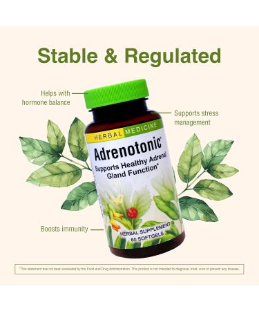 Herbs Etc. Adrenotonic - Herbal Supplement for Adrenal Gland Health Support - Energy Support Supplement for Men & Women - 60 Softgels (60 Servings) - Buy Online on GoSupps.com